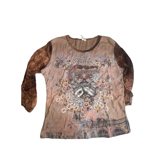 Unbranded Tops - Vintage Y2K Long Sleeve Runches Material Sleeve Women Size Large (D30)